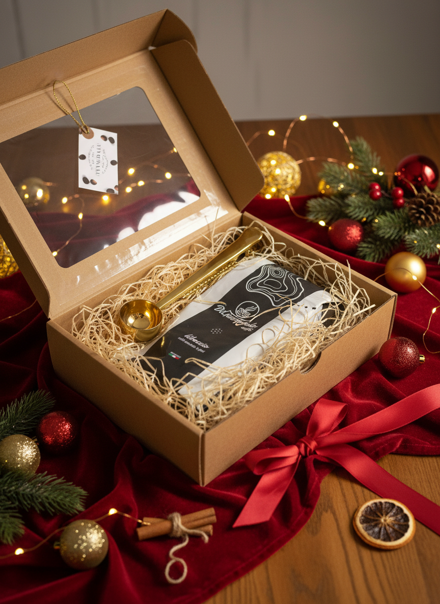 Vánoční balíček Libeccio – zrnková italská káva, ideální pro sváteční espresso.